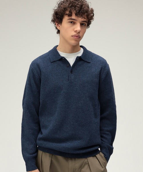 BEAMS+（ビームスプラス） ポロシャツ 9ゲージ ネップ ニット