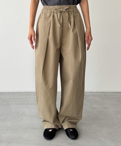 CANAL JEAN パンツ El mar コットンリネンタックイージーパンツ