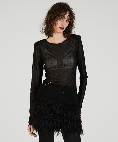tシャツ 「2025Autumn Pre-Order」ストーンメッシュスキントップ / Stone Mesh Skin Top レディース