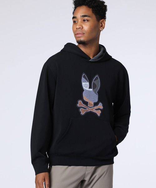 サイコバニー　プルオーバーパーカー Psycho Bunny（サイコバニー） パーカー モザイクステッチバニー