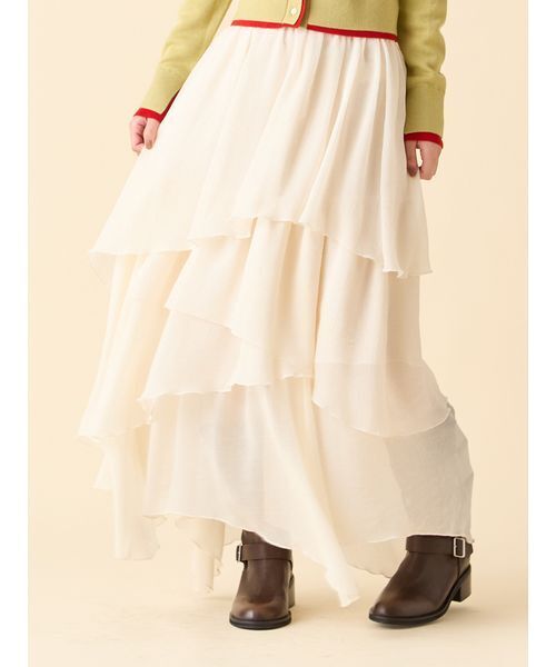 LILY BROWN（リリーブラウン） スカート シアーフリルティアード