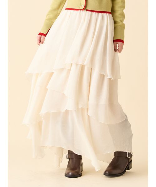 LILY BROWN シアーフリルティアードスカート LILY BROWN（リリーブラウン） スカート シアーフリルティアード