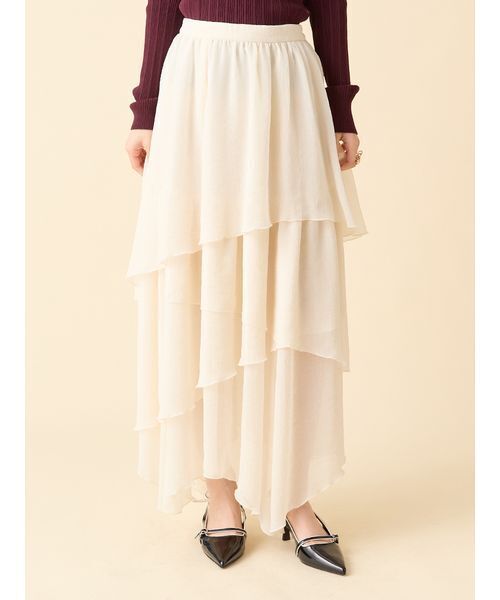 LILY BROWN（リリーブラウン） スカート シアーフリルティアード