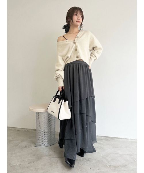 LILY BROWN（リリーブラウン） スカート シアーフリルティアード