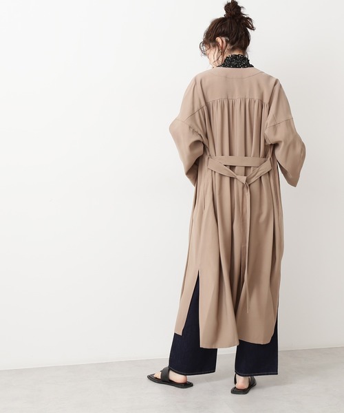 「N.（N. Natural Beauty Basic）」 ノーカラーコート MEDIUM ベージュ レディース_画像3