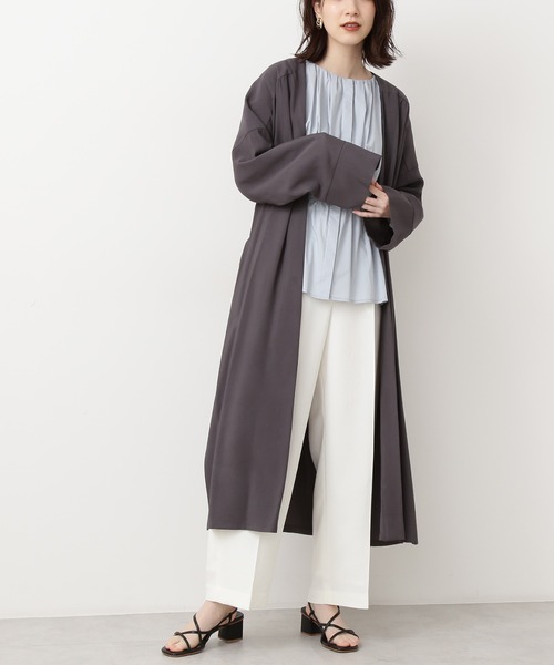 「N.（N. Natural Beauty Basic）」 ノーカラーコート MEDIUM ベージュ レディース_画像5