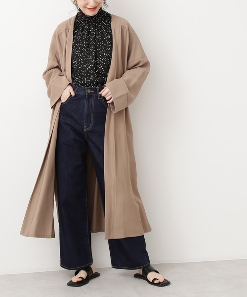 「N.（N. Natural Beauty Basic）」 ノーカラーコート MEDIUM ベージュ レディース_画像6