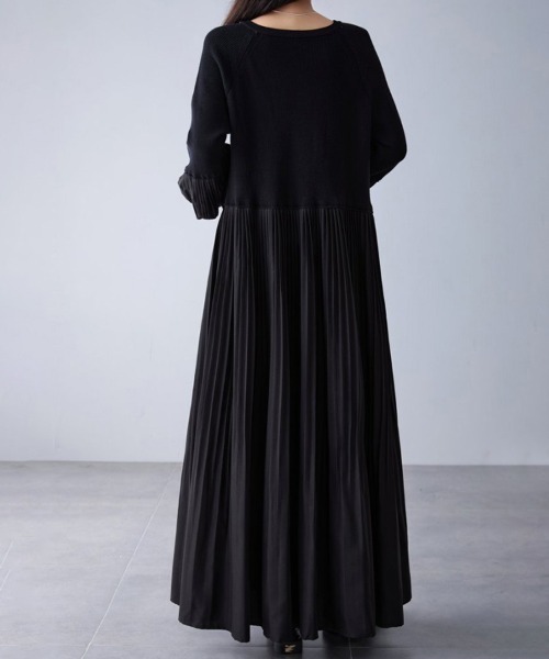 ワンピース 異素材プリーツ切替ニットワンピース | ブランド登録なし | 07