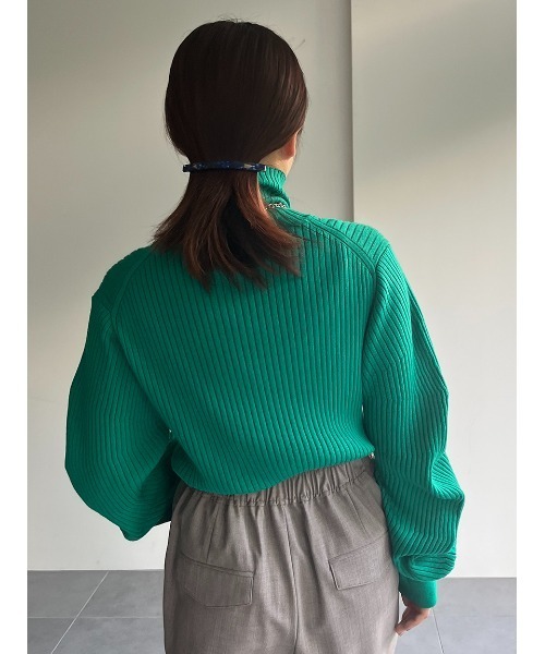 「MIESROHE」 タートルネックニット ONE SIZE グリーン レディース_画像8