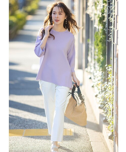 「ANY SIS」 7分袖ニット 2 ネイビー レディース_画像7