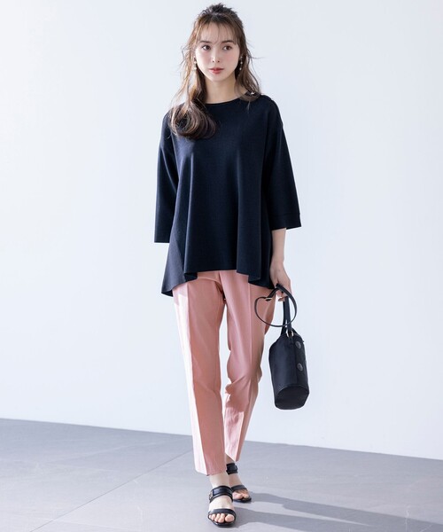 「ANY SIS」 7分袖ニット 2 ネイビー レディース_画像8