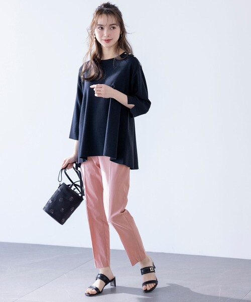 「ANY SIS」 7分袖ニット 2 ネイビー レディース_画像9