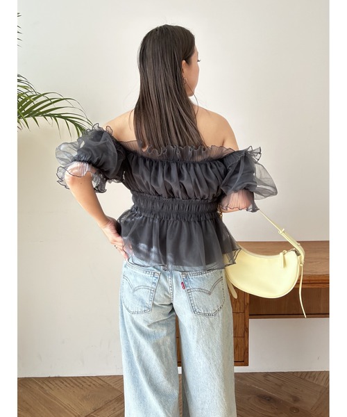「SNIDEL」 半袖ブラウス ONE SIZE ブラック レディース_7
