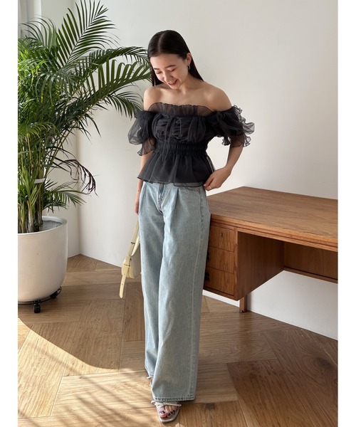 「SNIDEL」 半袖ブラウス ONE SIZE ブラック レディース_8