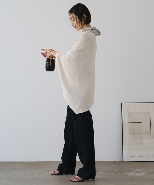 「LOUNGEDRESS」 ポンチョ FREE ブラック レディース_画像7