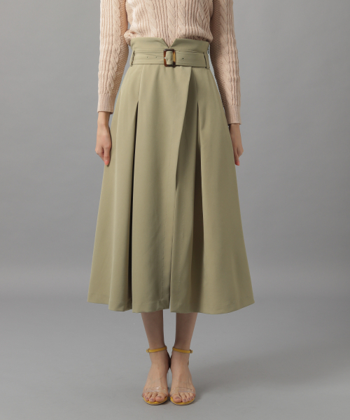 「Andemiu」 フレアスカート SMALL カーキ レディース_画像6