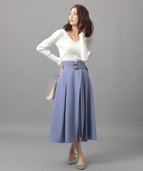 「Andemiu」 フレアスカート SMALL カーキ レディース_画像7