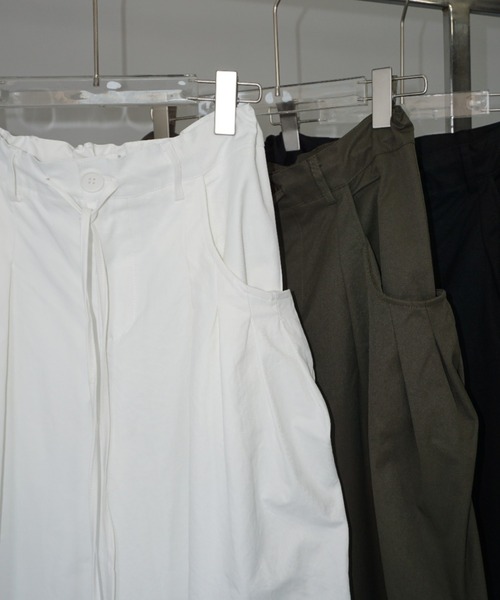 「chuclla」 「LONSLAN」イージーパンツ M ダークカーキ レディース_画像3