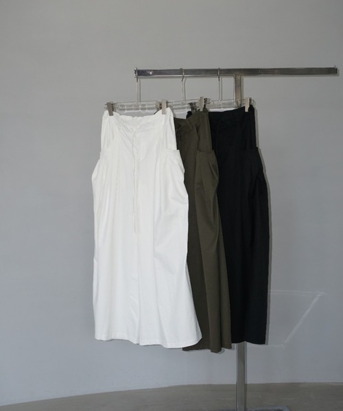 「chuclla」 「LONSLAN」イージーパンツ M ダークカーキ レディース_画像5