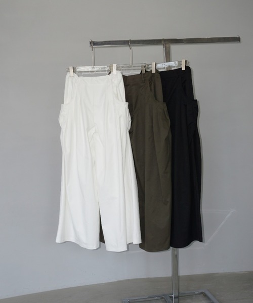 「chuclla」 「LONSLAN」イージーパンツ M ダークカーキ レディース_画像6