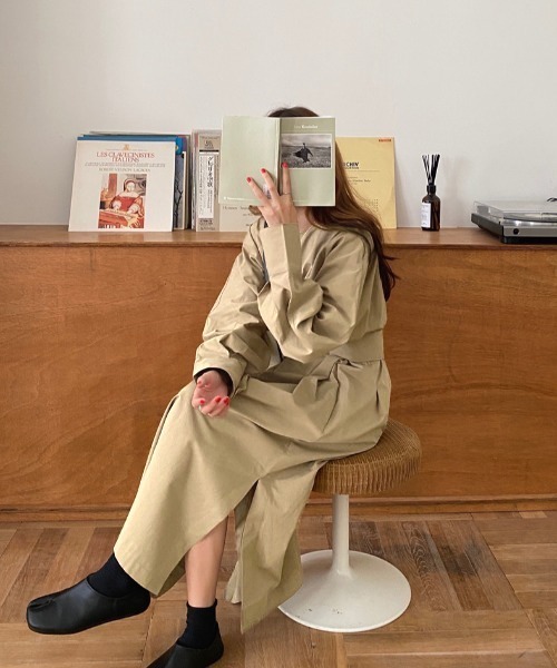 「SETUP7」 「maison breeze」長袖ワンピース FREE ベージュ レディース_画像3