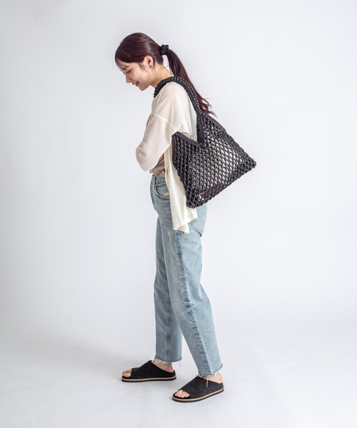 バッグ Bagmati フラップショルダーワイドカゴバッグタグ付き The Bagmati（ザバグマティ） かごバッグ カゴバッグ 「THE BAGMATI/ザ