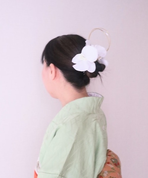 Salon de Lilas（サロンドリラ） 和装ヘアアクセサリー白胡蝶蘭 水引き