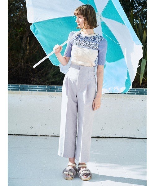 「FURFUR」 半袖ニット ONE SIZE ホワイト レディース_画像7