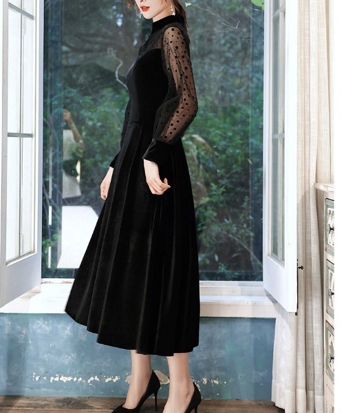 FREE STYLISTS ドレス YUGA_YGMC Sheer dot velvet dress : ZOZOTOWN
