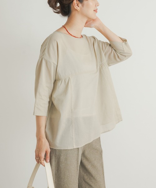 「URBAN RESEARCH DOORS」 半袖ブラウス MEDIUM ネイビー レディース_画像5