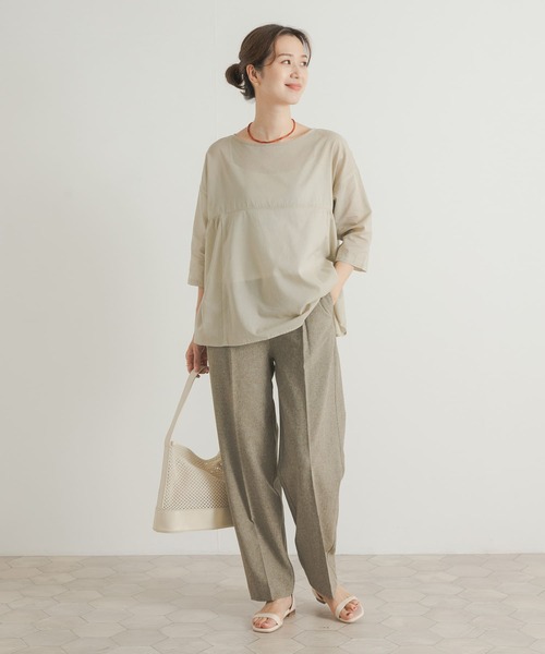 「URBAN RESEARCH DOORS」 半袖ブラウス MEDIUM ネイビー レディース_画像9