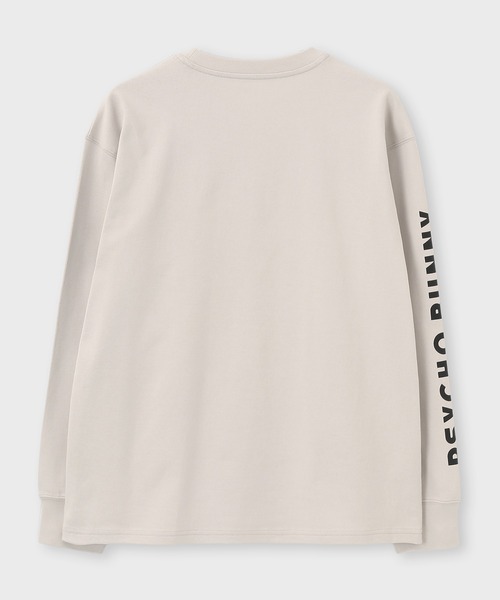 WANIMA ベージュ ロングスリーブ Tシャツ KO-SHIN Psycho Bunny（サイコバニー） tシャツ 3BUNNYアームロゴ ロング