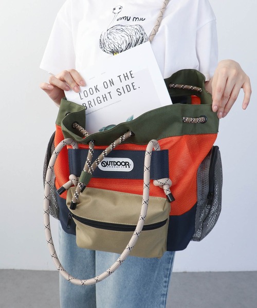 OUTDOOR RISLEY メッシュショルダーバッグ リズレー RISLEY×OUTDOOR 【バイカラーメッシュバッグ】【商品番号