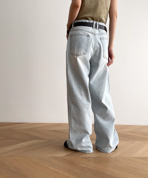 「CANAL JEAN」 「El mar」デニムパンツ SMALL ライトブルー レディース_画像3