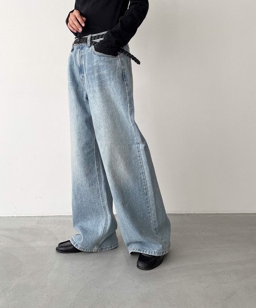 「CANAL JEAN」 「El mar」デニムパンツ SMALL ライトブルー レディース_画像5