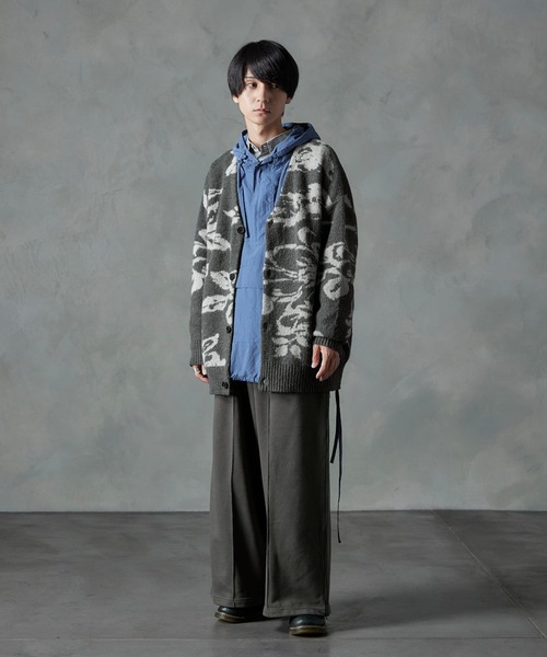 「Nilway」 ニットカーディガン LARGE グレー メンズ_画像2
