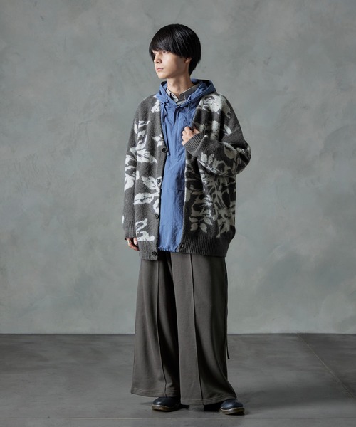 「Nilway」 ニットカーディガン LARGE グレー メンズ_画像3