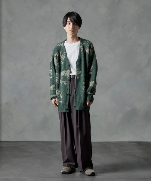 「Nilway」 ニットカーディガン LARGE グレー メンズ_画像4