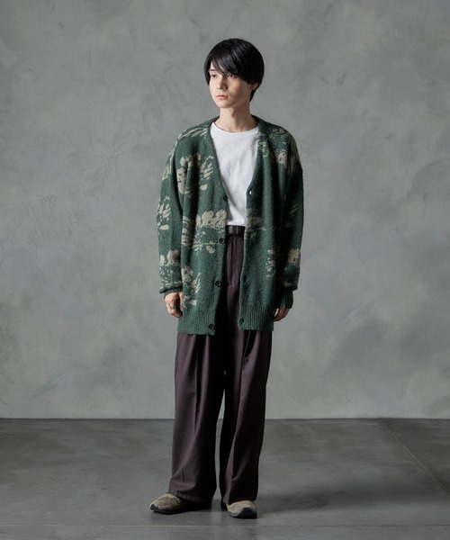 「Nilway」 ニットカーディガン LARGE グレー メンズ_画像6