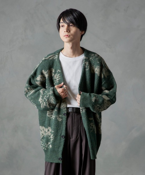 「Nilway」 ニットカーディガン LARGE グレー メンズ_画像8