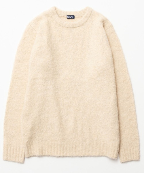 「NAVY」 長袖ニット X-LARGE チャコールグレー メンズ_画像2