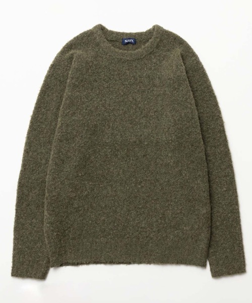 「NAVY」 長袖ニット X-LARGE チャコールグレー メンズ_画像4