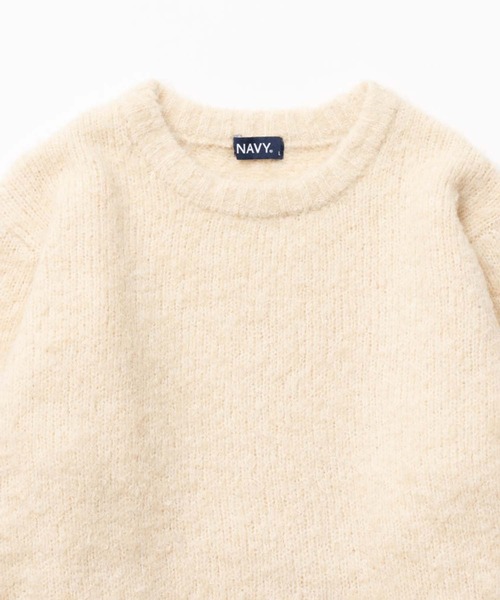 「NAVY」 長袖ニット X-LARGE チャコールグレー メンズ_画像7