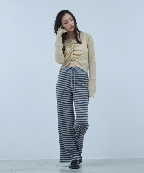 OFROOM カーディガン Sheer Gathered Cardigan｜シアーギャザー