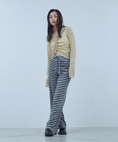 OFROOM カーディガン Sheer Gathered Cardigan｜シアーギャザー