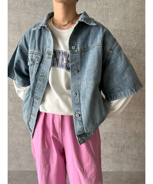 「owndaily」 デニムジャケット FREE ライトインディゴブルー レディース_画像5