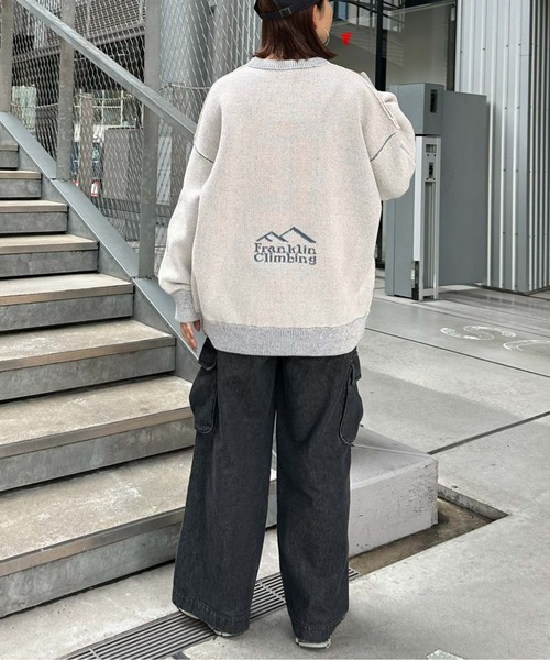 「Franklin Climbing」 長袖ニット MEDIUM グリーン メンズ_画像3