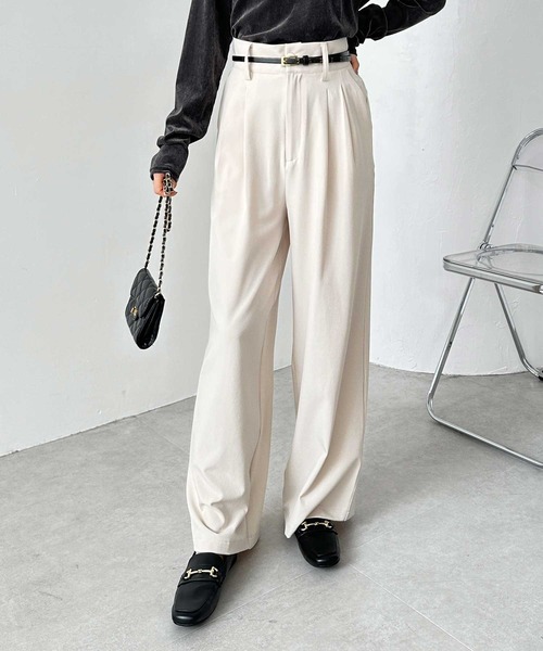 「GeeRA」 スラックス MEDIUM アイボリー レディース_画像5