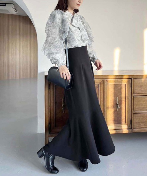 「one after another NICE CLAUP」 ロングスカート LARGE ブラック レディース_画像2