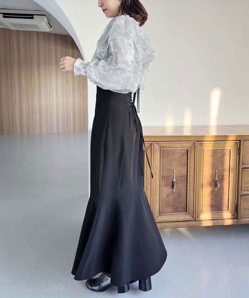 「one after another NICE CLAUP」 ロングスカート LARGE ブラック レディース_画像3